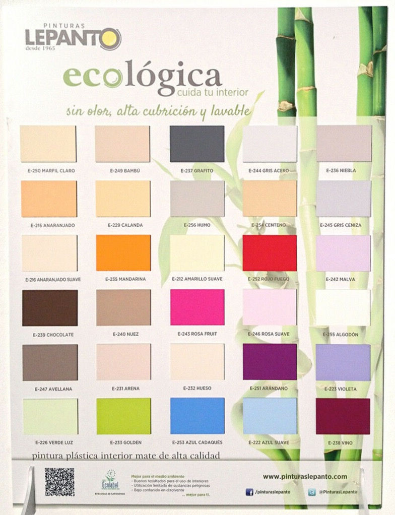 Miniatura: Pintura plástica al agua interior mate ecológica colores de LEPANTO