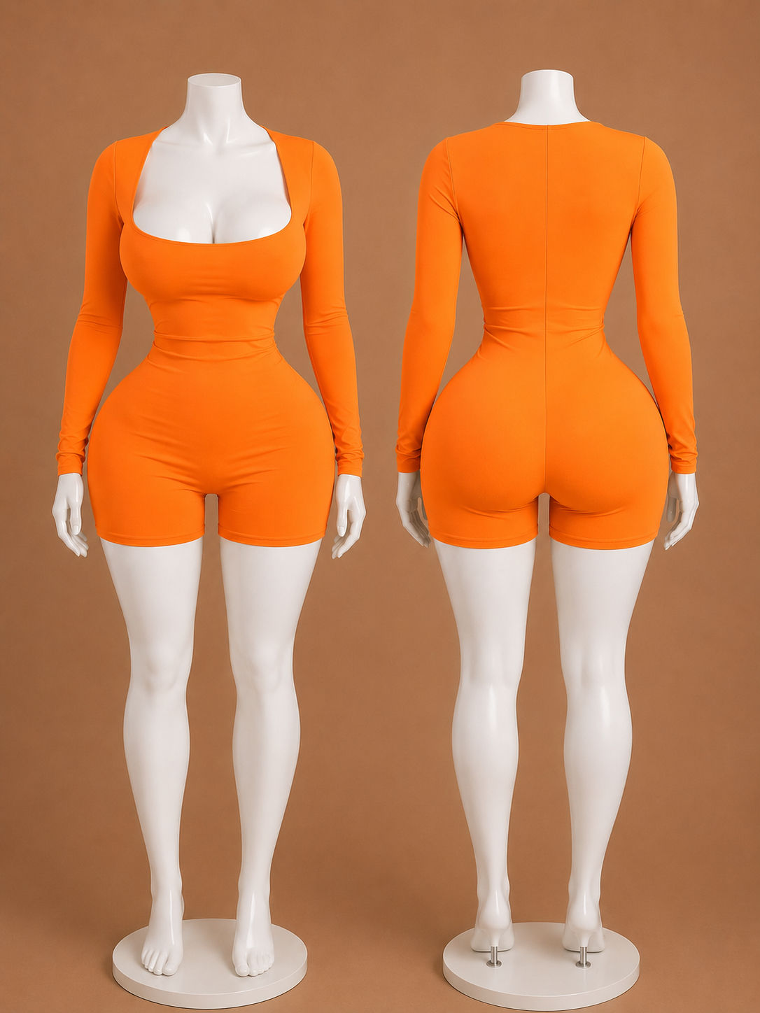 Canvas Romper - Orange