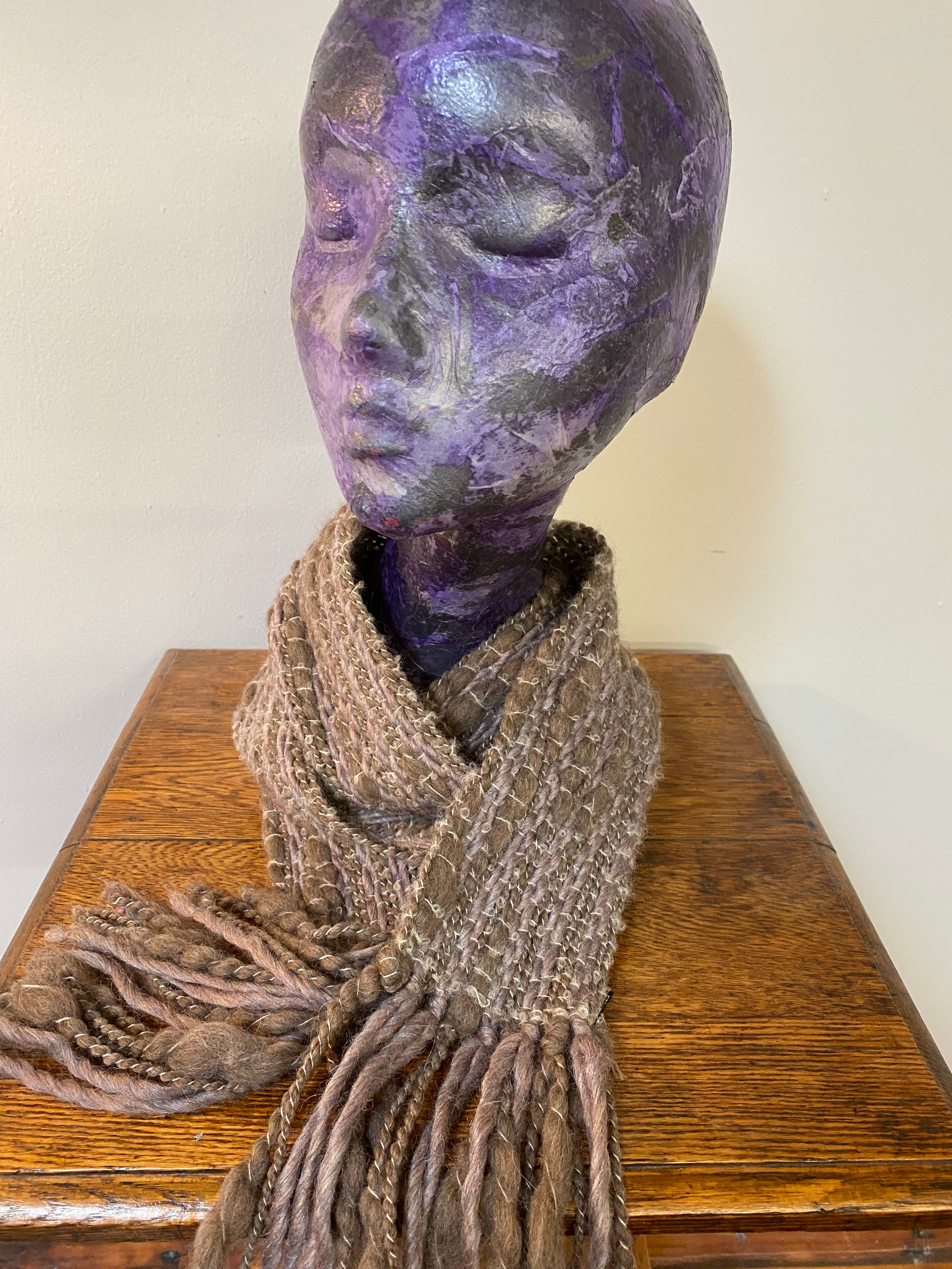 Taupe woven scarf