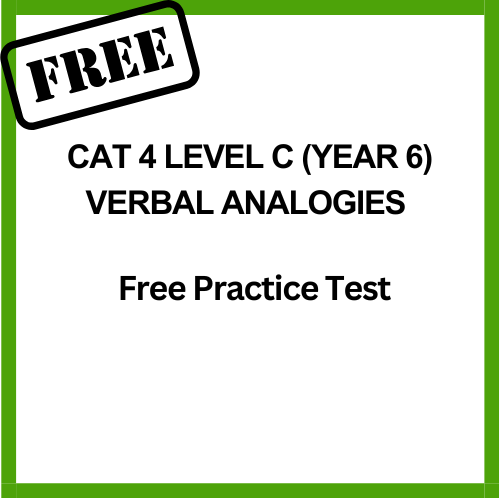Free CAT4 Level C Verbal Analogies practice test