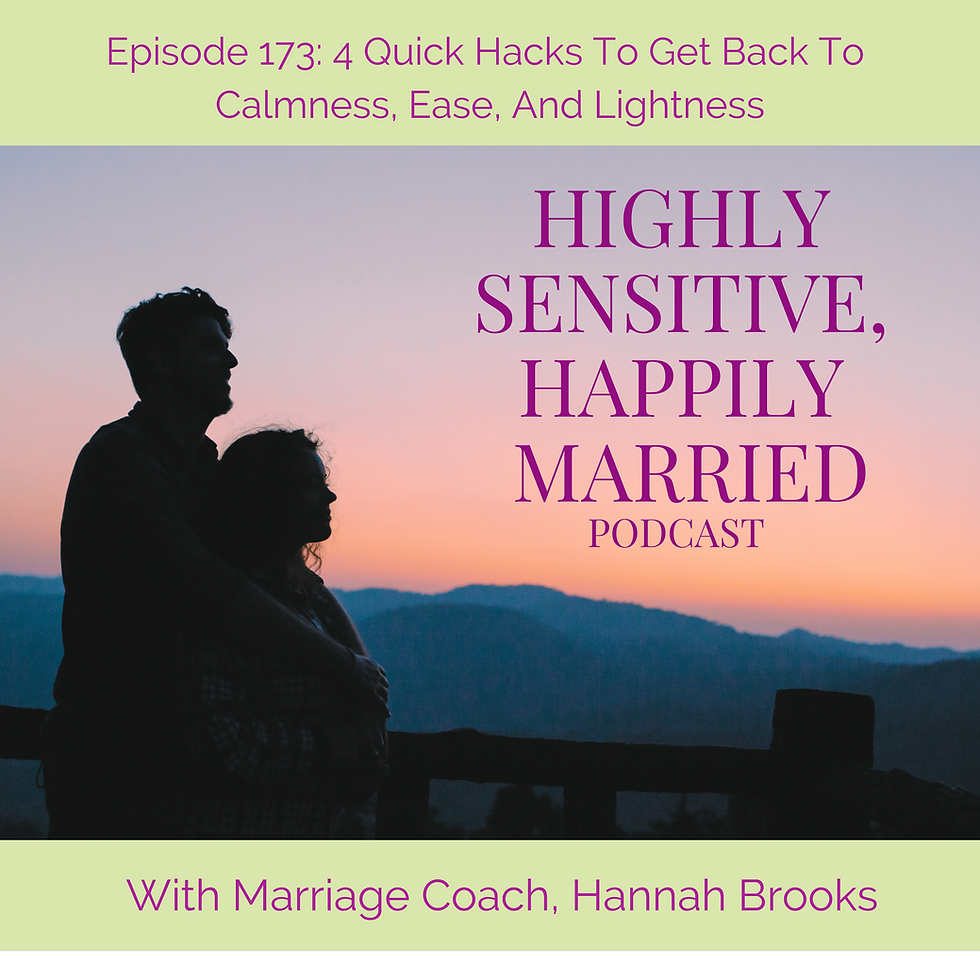 highly senstive, happily married podcast cover with couple at sunset