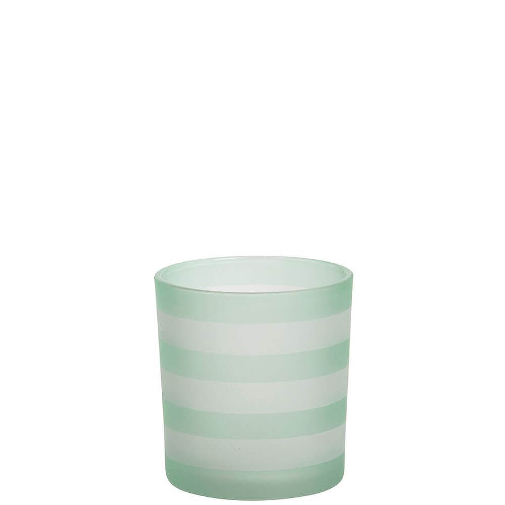 COASTAL STRIPE VOTIVE HLD. GRN