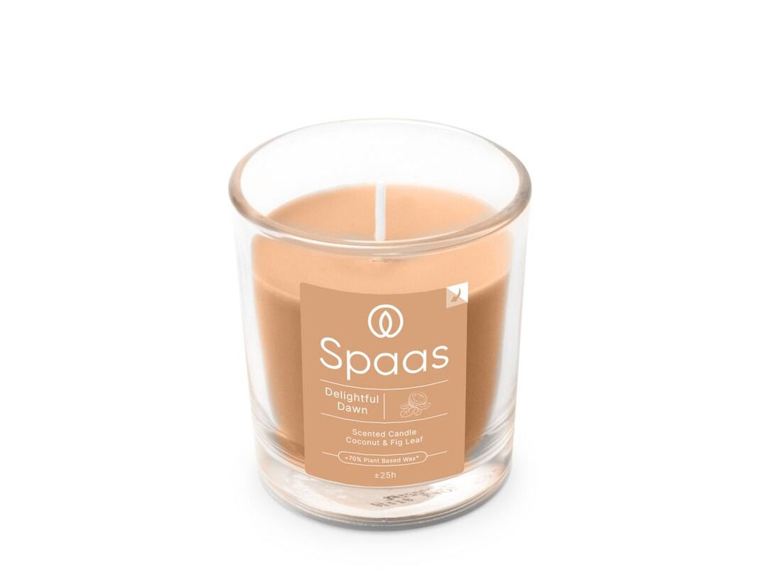 GLASS CLR. SCENTED COCONUT AND FIG LEAF