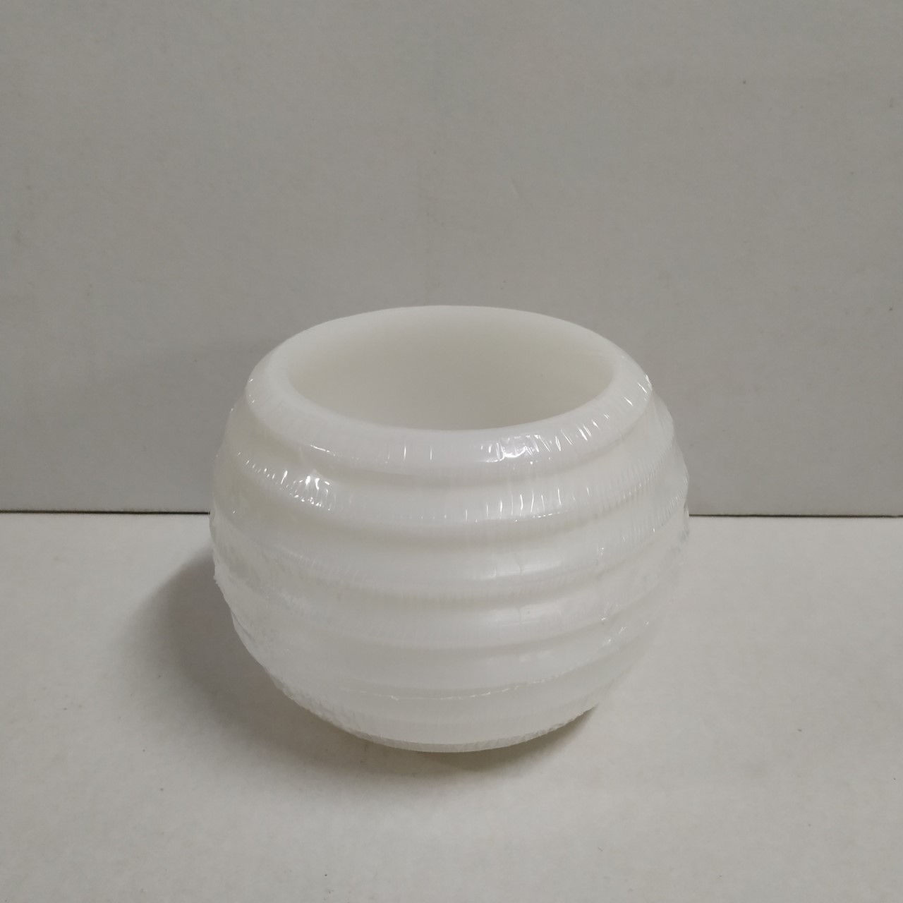 FLOATING RIBBED ROUND 15CM WHITE