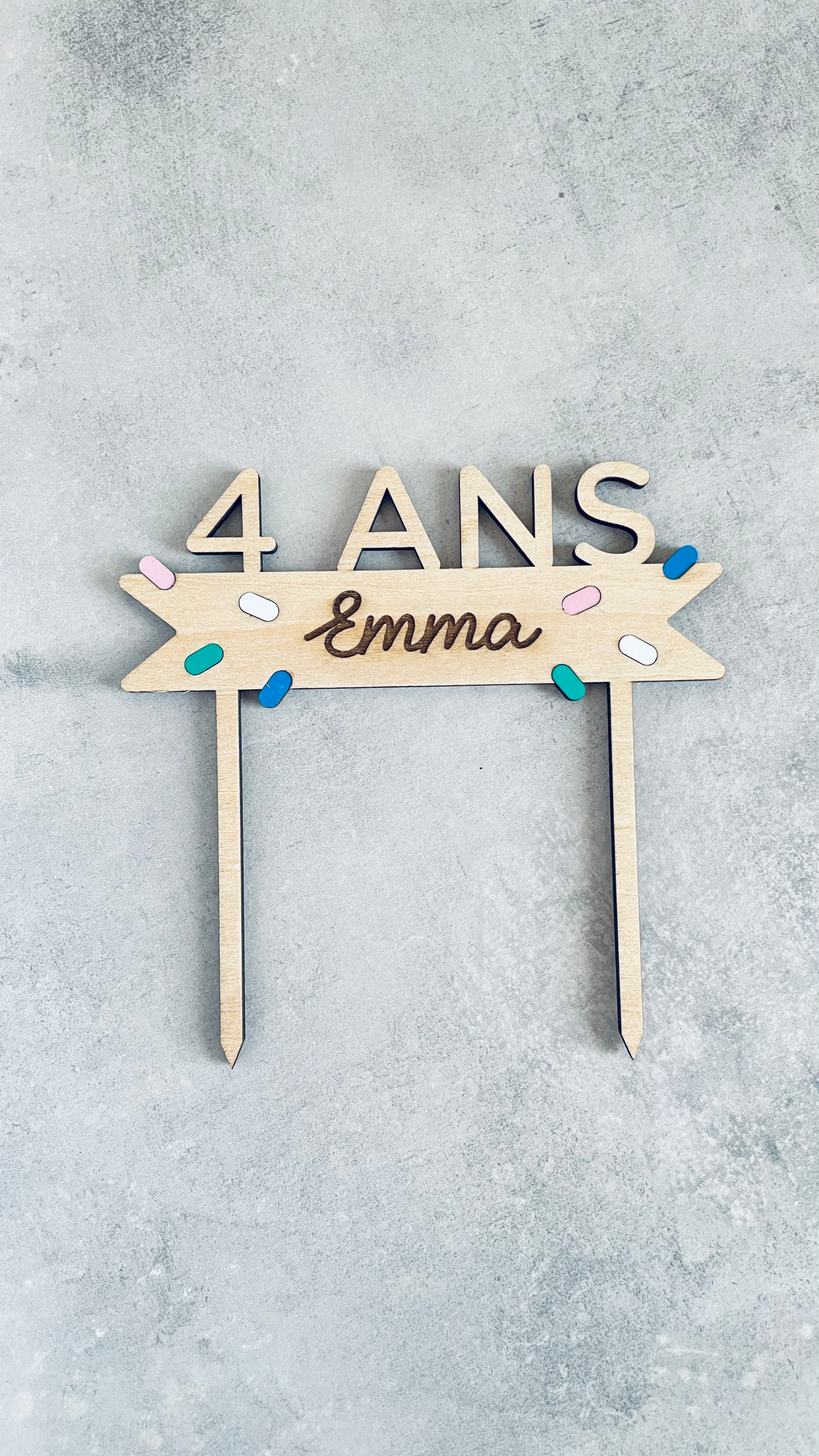 Cake topper Confetti - personnalisable