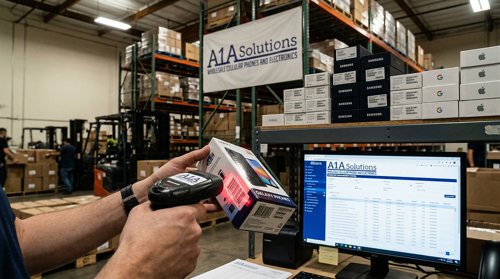 Verificación de inventario de celulares importados al por mayor en República Dominicana