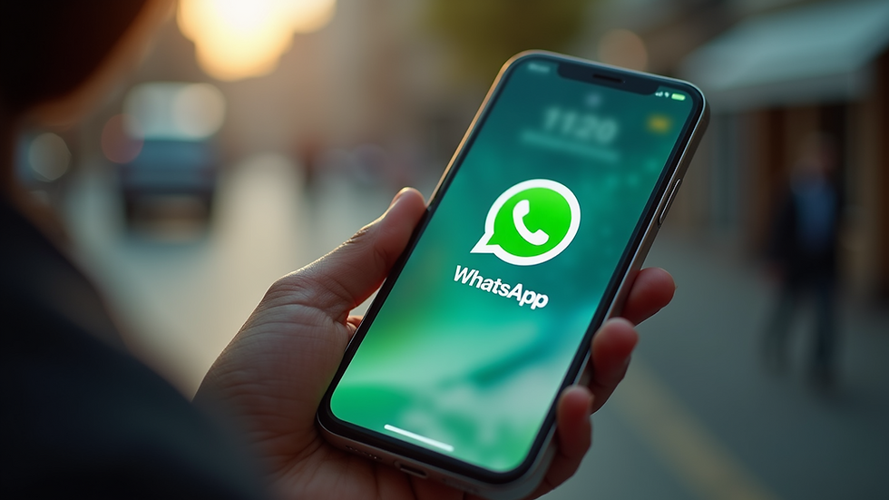 Close-up view of a smartphone screen showing a WhatsApp chat with wholesale phone prices