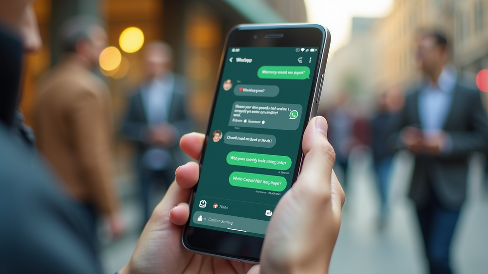 Close-up view of a smartphone screen displaying a WhatsApp chat with a supplier