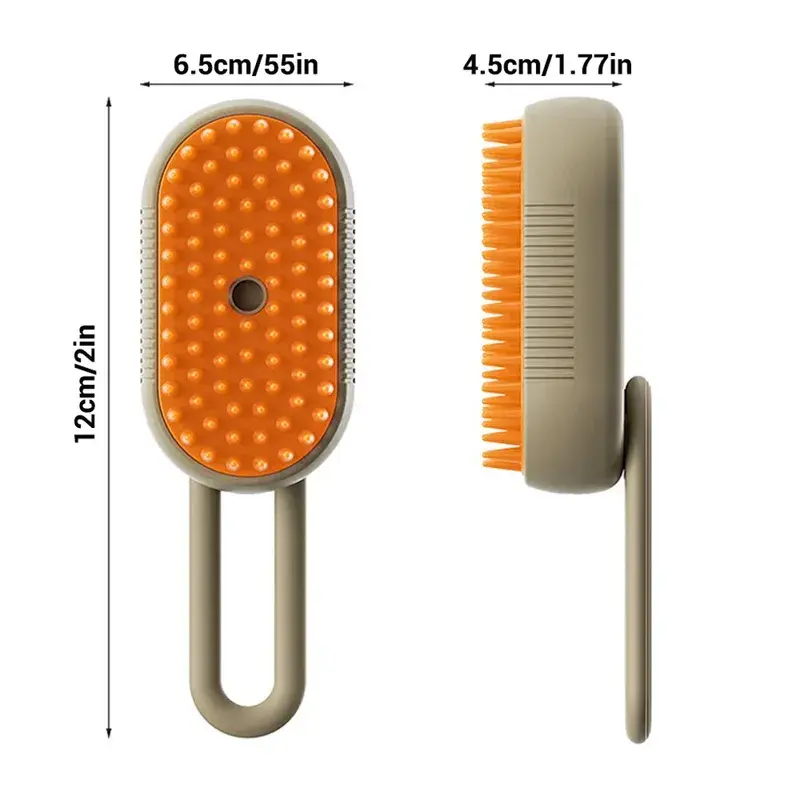 2 Pcs 3-in-1 Electric Steam Pet Grooming Brush