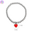 Thumbnail: Red Heart Pendant Stainless Steel Bracelet