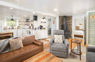 Airbnb finished living room rental in Boone, NC.