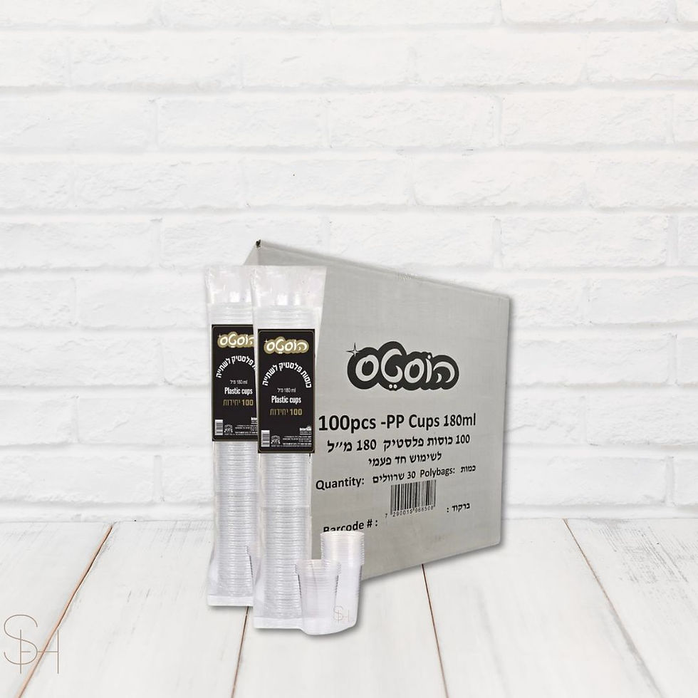 קרטון כוסות פלסטיק לשתייה קרה 180 מ”ל