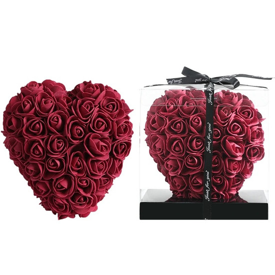 Cœur en Roses Artificielles Cadeau d'Amour