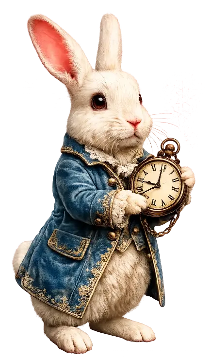 Das Kaninchen von Alice im Wunderland als Link zu Behandlung und Symptommanagement von ME/CFS