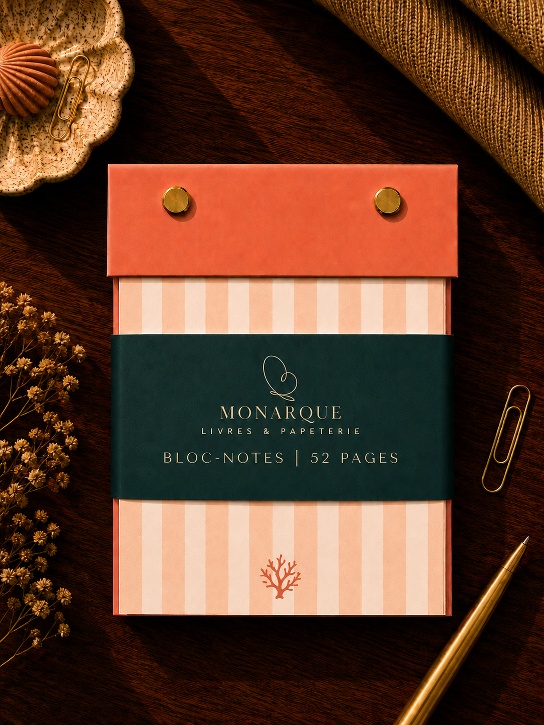 Bloc-notes 52 pages réutilisable Corail | Notepad – Coral