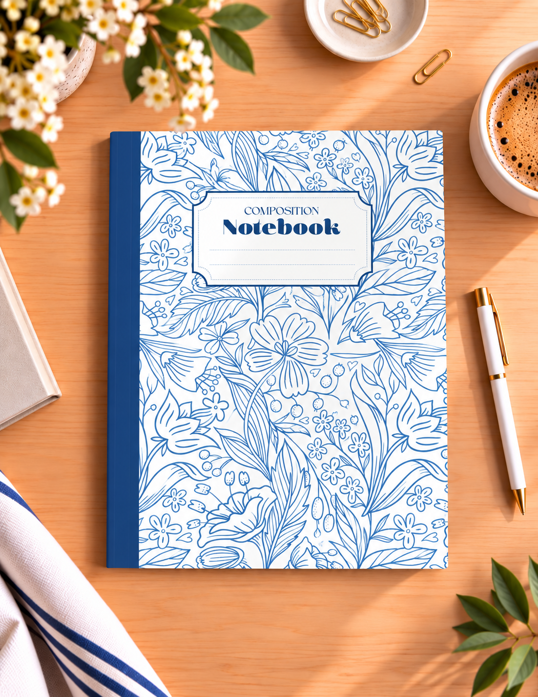 Notebook Fleurs Bleues | Blue Flowers