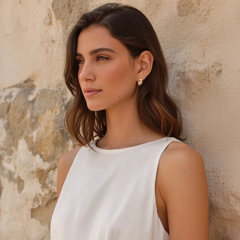 cz abstract earrings