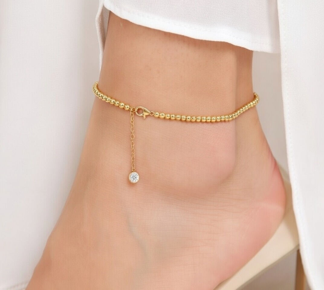 tiny ball anklet