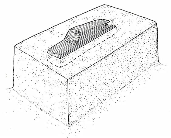 Figure 5.1 Capping method of lifting showing the registered find exposed on a pedestal of soil matrix