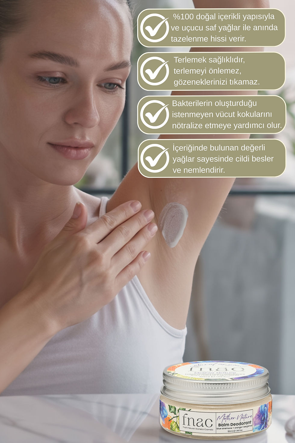 Küçük resim: fnac | For Women | %100 Doğal İçerik Mother Nature Krem Deodorant - Alüminyumsuz