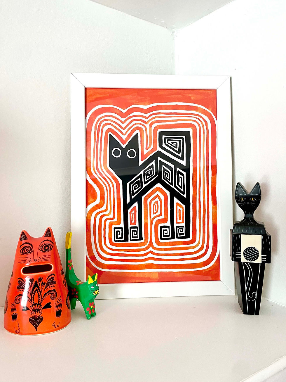 Thumbnail: Scare-Dee-Cat Art Print Poster