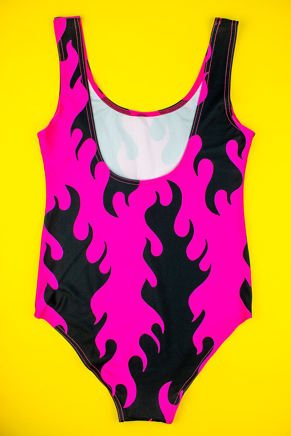 Miniaturbild: Flame Pink & Black Scoop Swimsuit