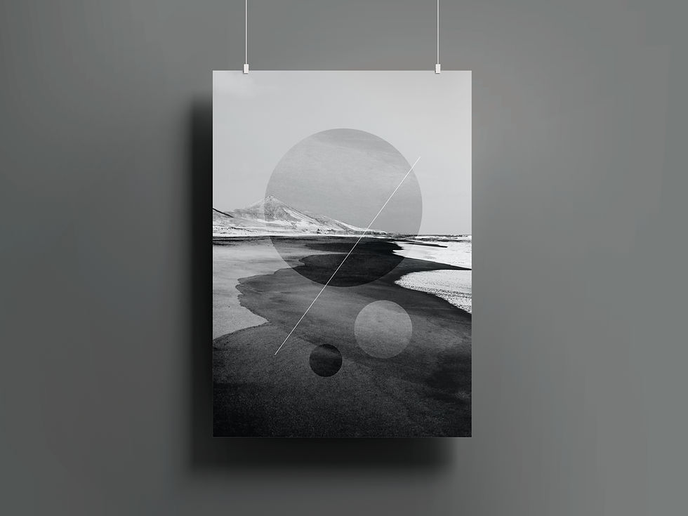 Minimal photography and graphic geometry art landscape Cofete beach