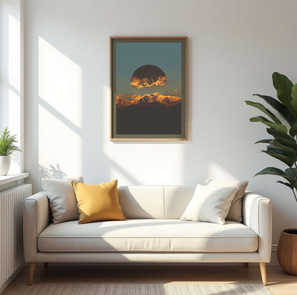 Thumbnail: Last Light - Himalayas / photography and graphic art print.