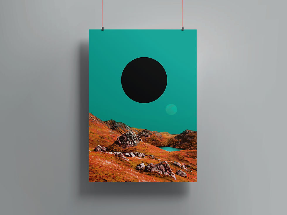 The Moon / Photography and graphic wall art print.
