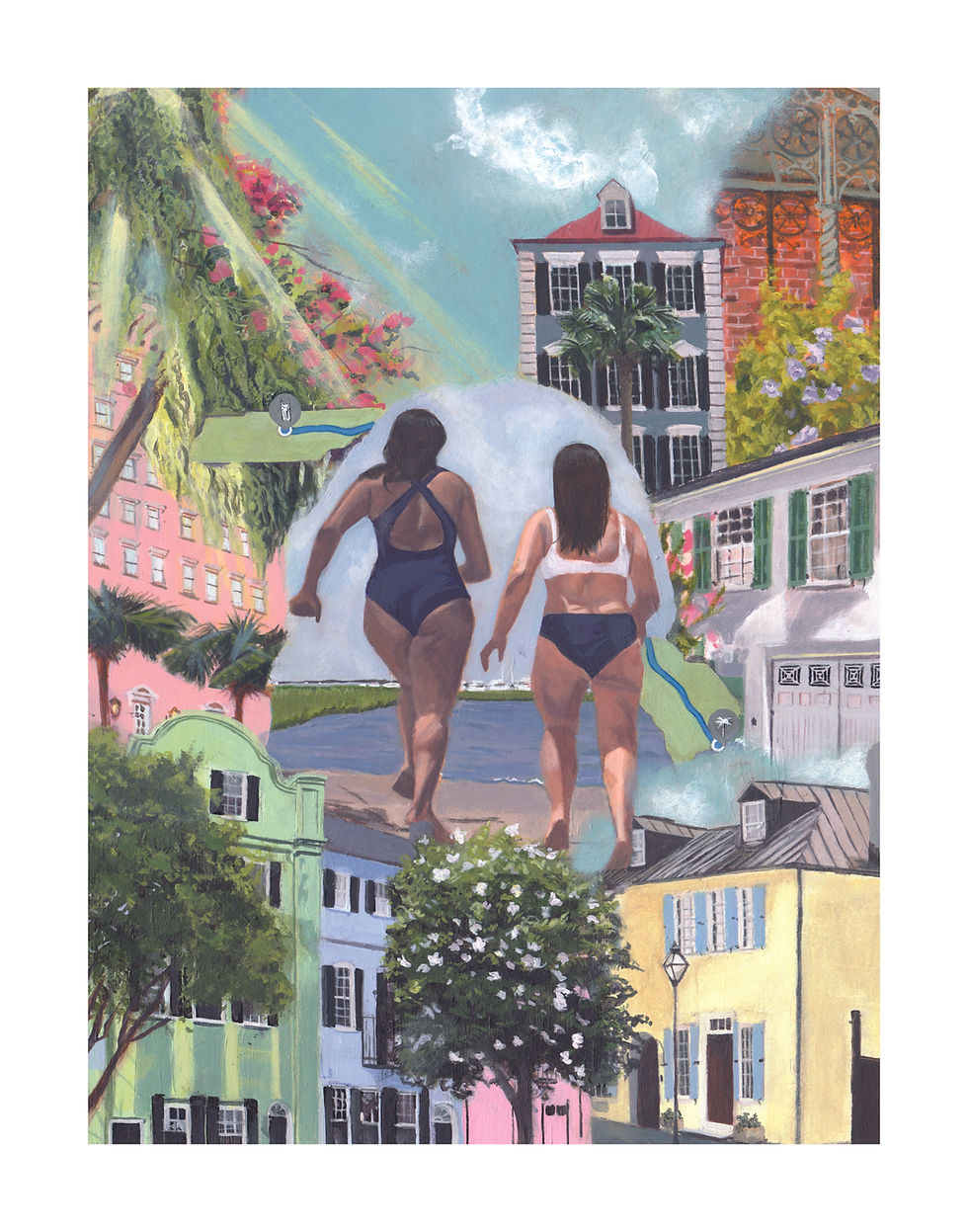 8 x 10 Charleston, SC Collage Print