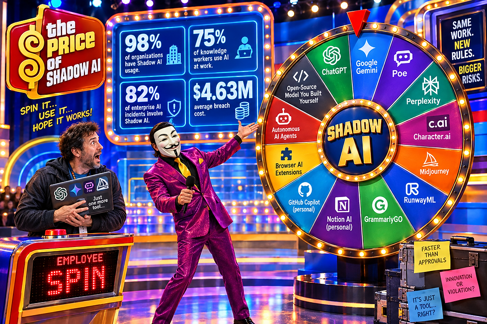 Welcome to the Shadow AI Game Show where every spin reveals a tool your employees are already using!