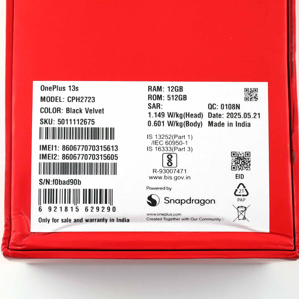 サムネイル： C+ランク OnePlus 13s 12/512GB BlackVelvet CPH2723 グローバル版【90日保証】
