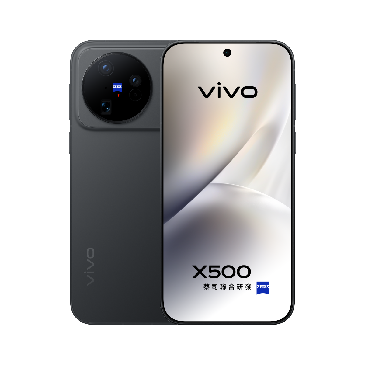 vivo X500 Black front and back
