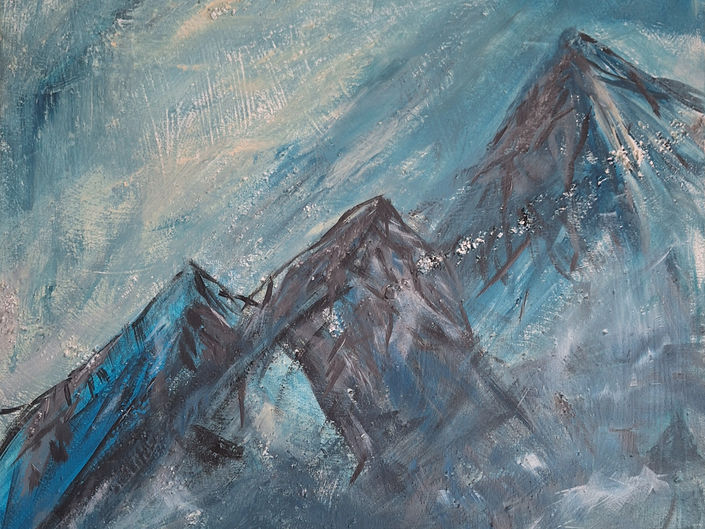 Impressionsserie Blau 50x50cm Acryl auf Leinwand VeraArt 