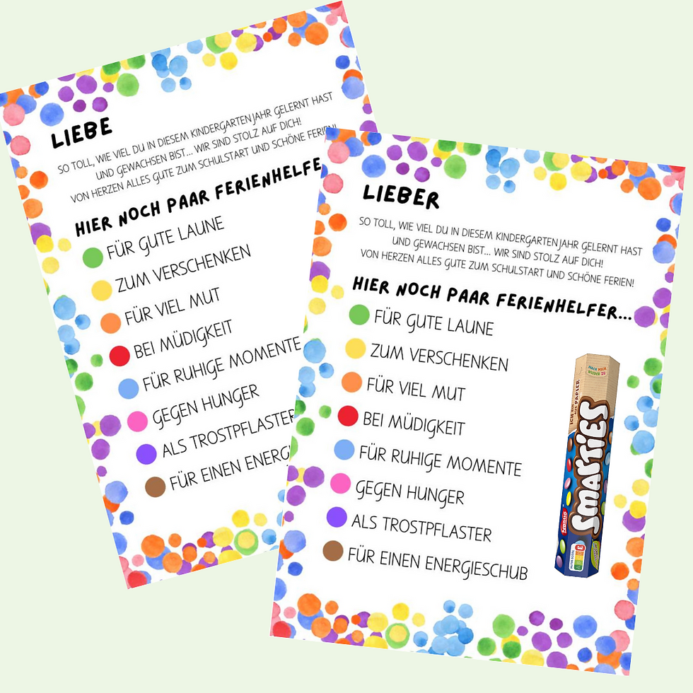 Miniaturbild: Sommerferien Geschenk Smarties - @kigafrauho