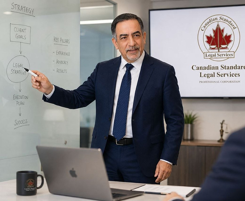 Legal advisor explains process on whiteboard to client