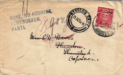 Bulawayo to Wynberg -1914