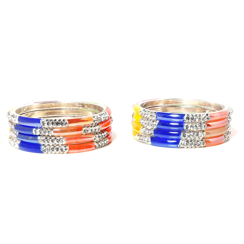 縮圖：Suprimo Mirror Metal bangles Chudi Set For Women ( 8 pack)