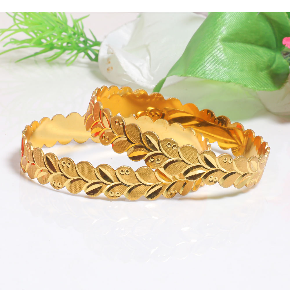 Gold Plated Bangles Front View