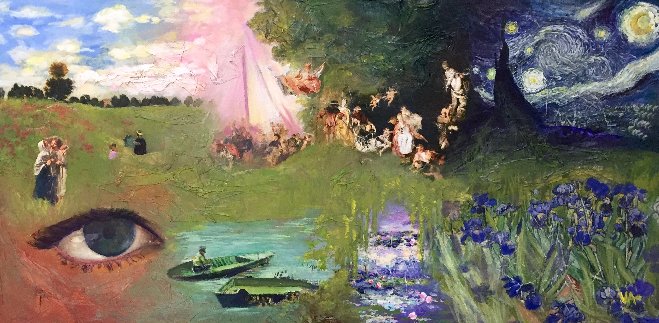 Acrylic and Collage