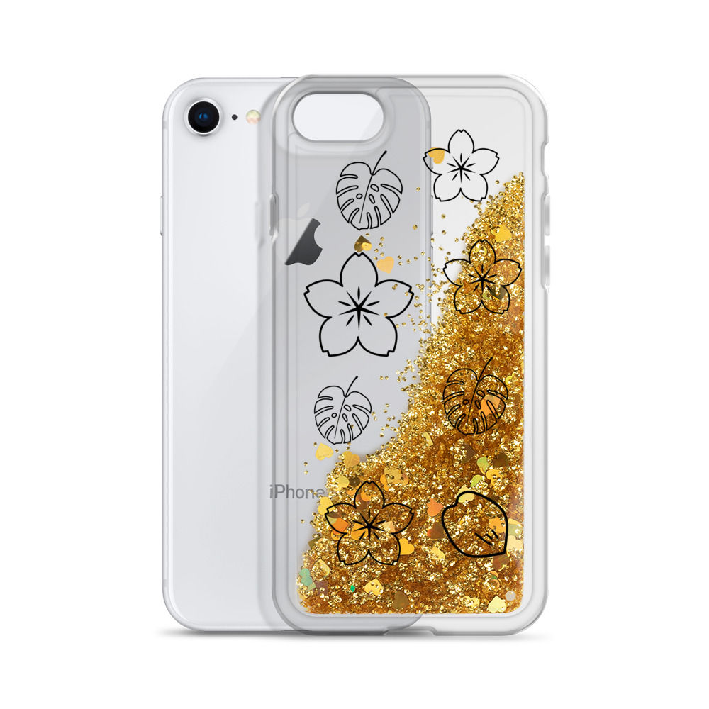 Liquid Glitter Phone Case - flowers