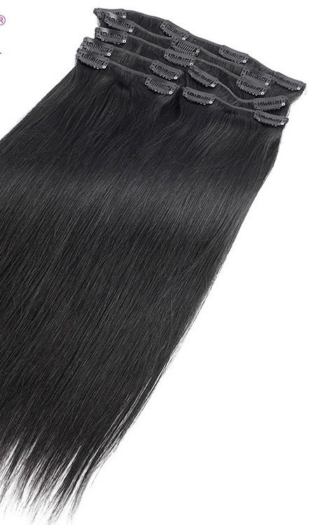 Thumbnail: Clip-in 100% Human Hair Straight