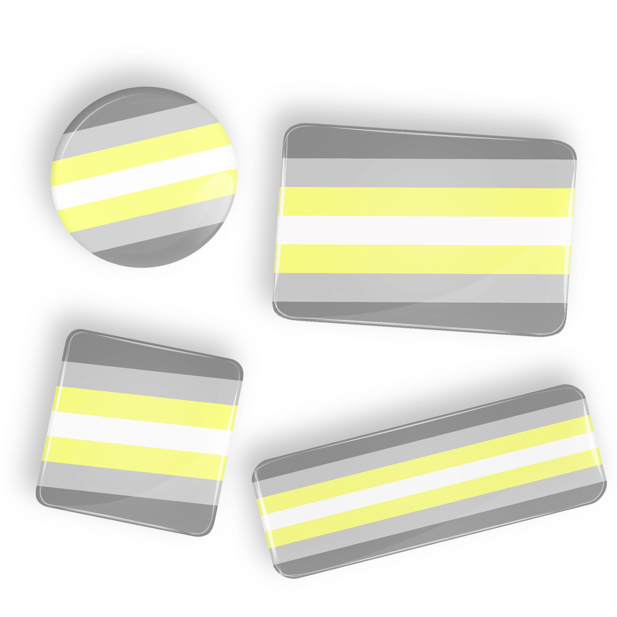 Demigender Pride Flag buttons and magnets