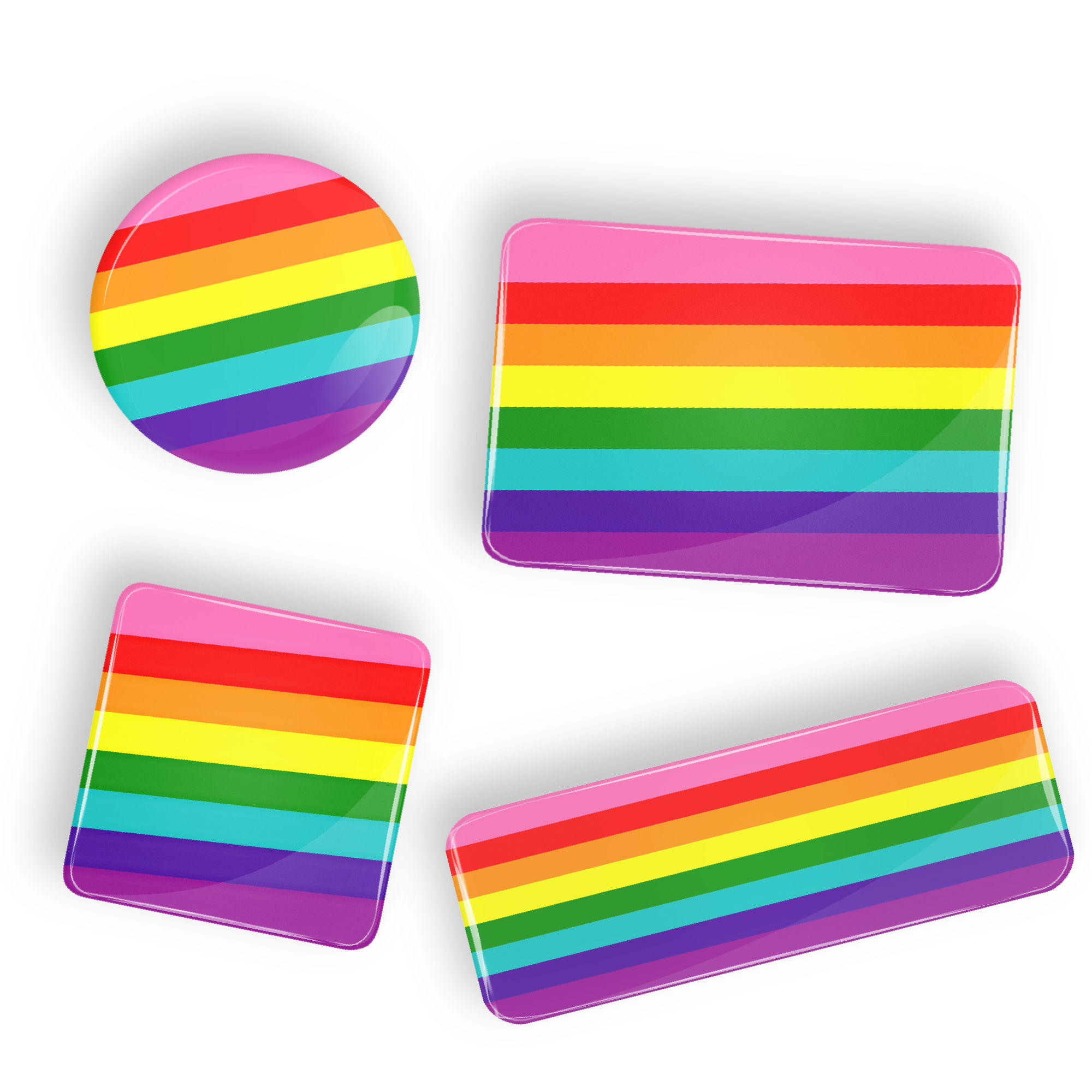 Gilbert Baker Pride Flag buttons and magnets
