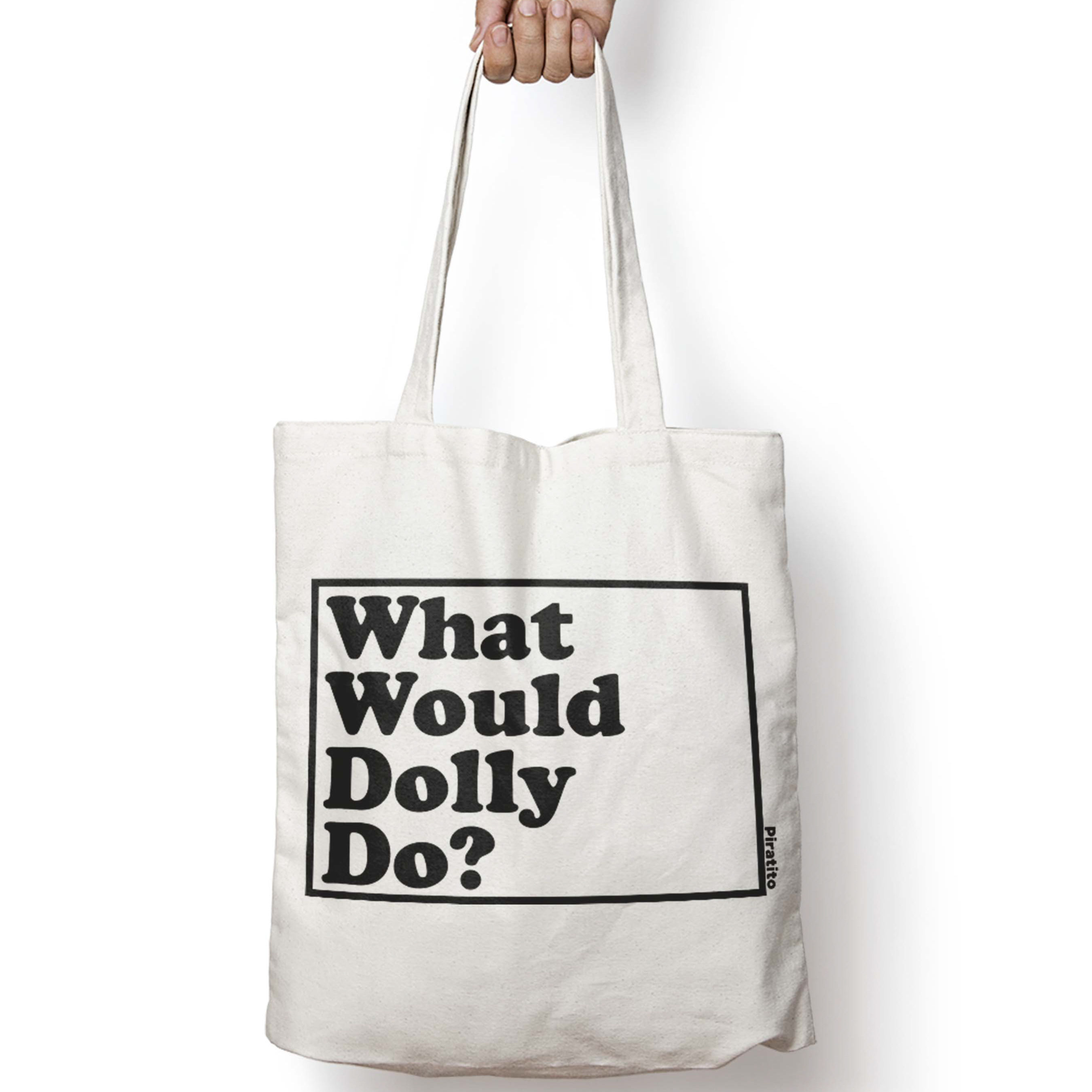 DOLLY PARTON, WWYD natural canvas tote bag