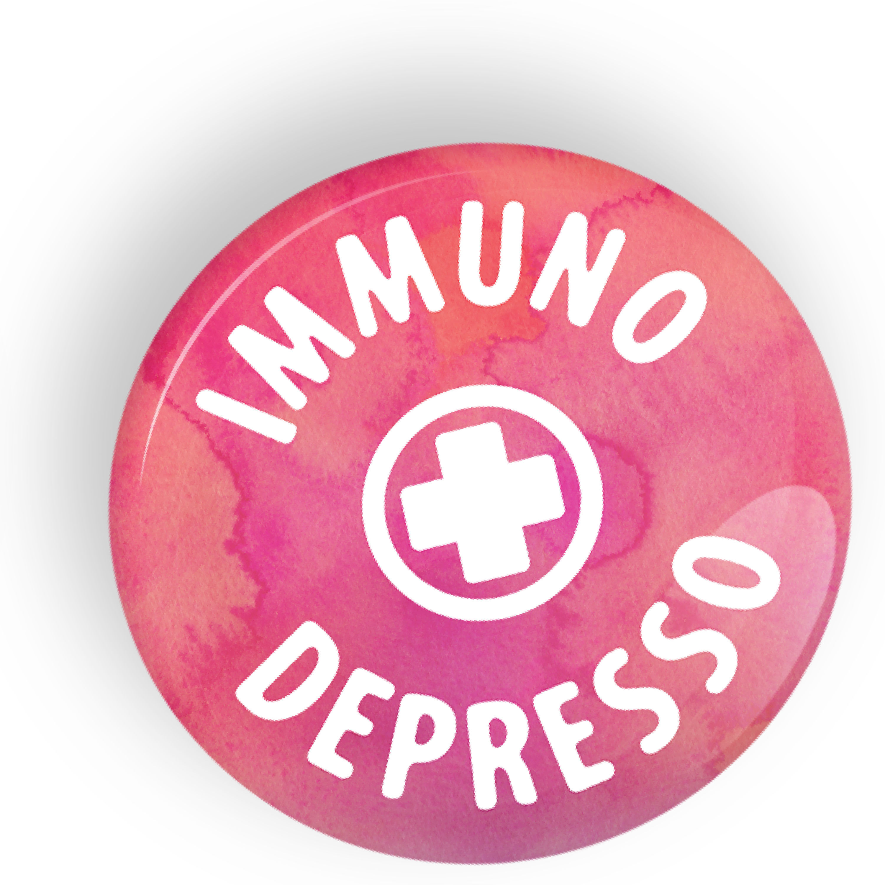 Immunodepresso / Immunosuppressed, Italian button badge