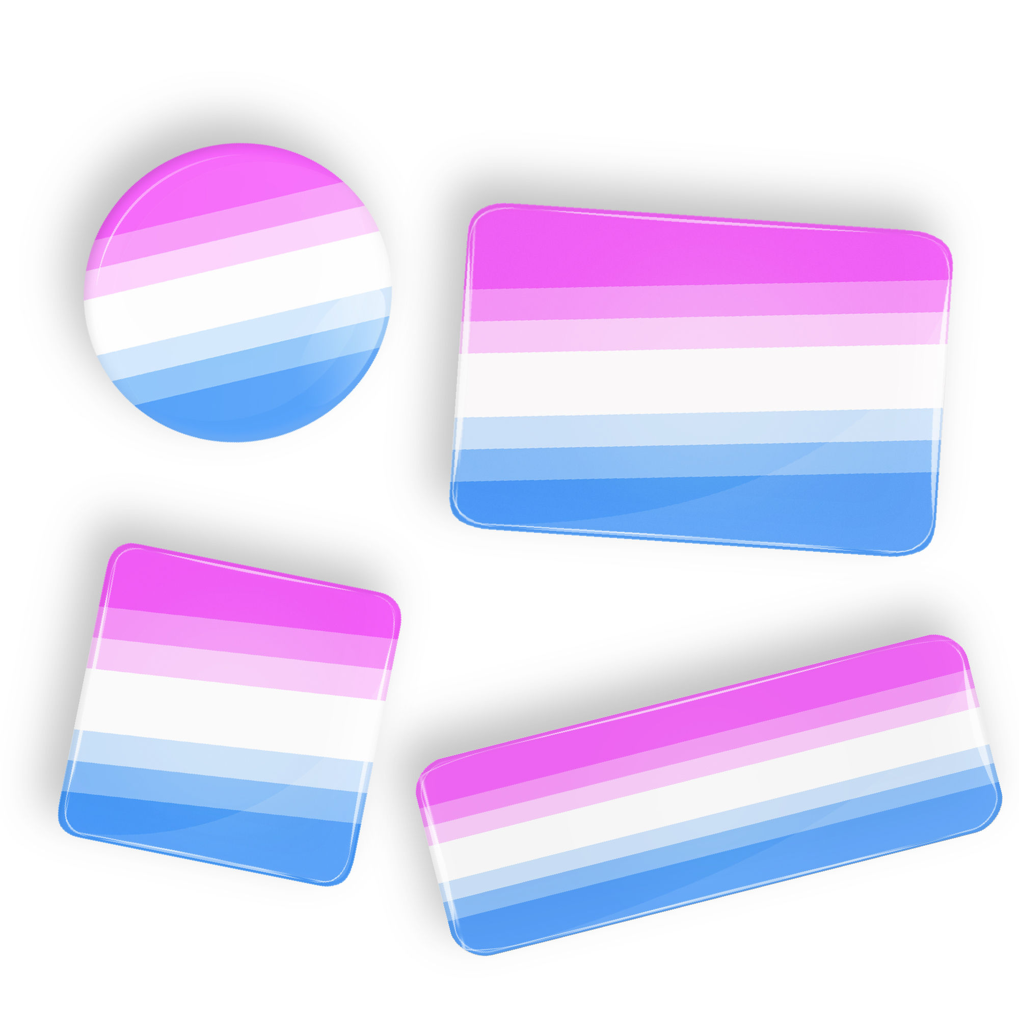 Bicurious Pride Flag buttons and magnets