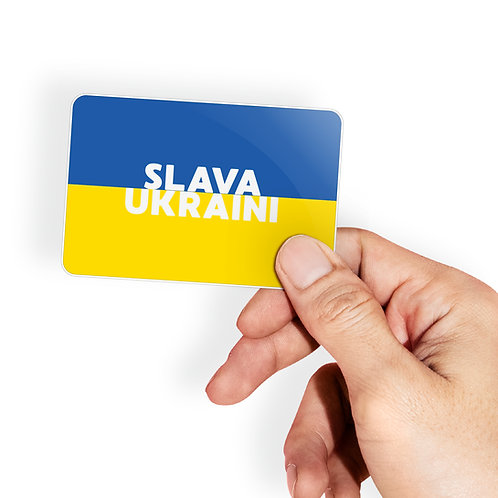 Slava Ukraine Flag sticker - 75mm x 50mm
