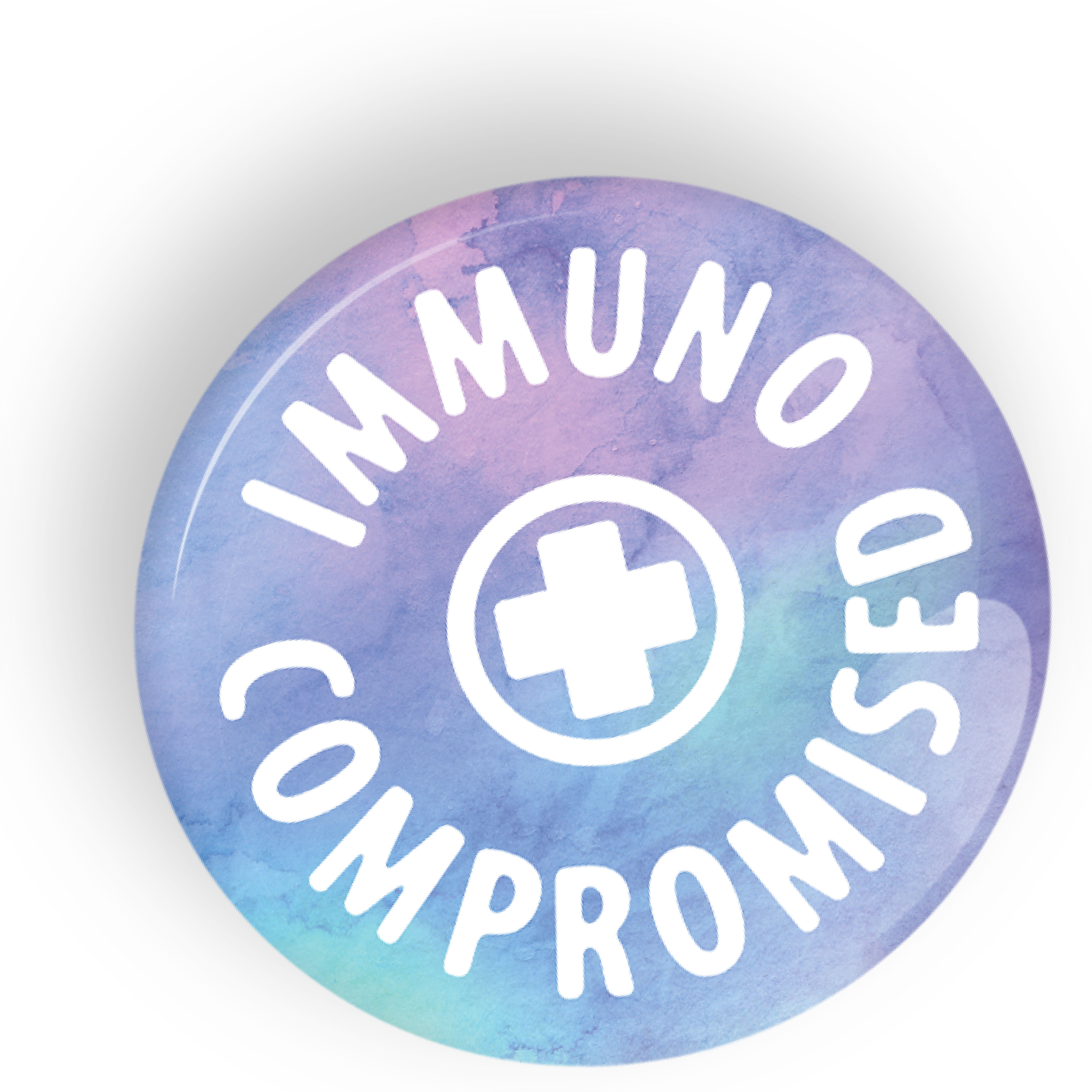 Immunocompromised, English button badge