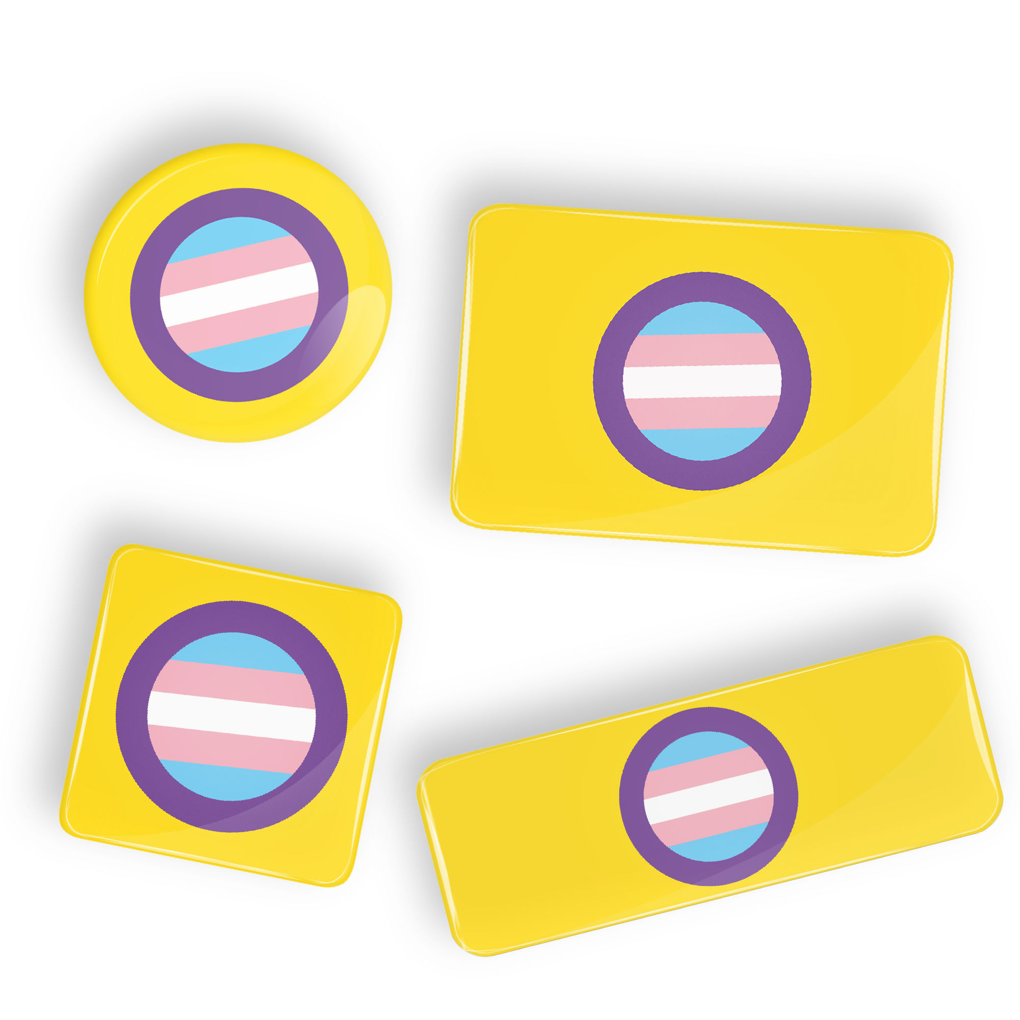 Intersex-Trans Pride Flag buttons and magnets